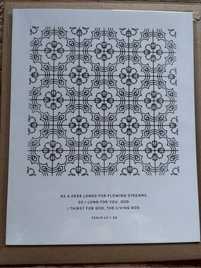Minimalist Black & White Scripture Art Print - Psalm 42:1-2